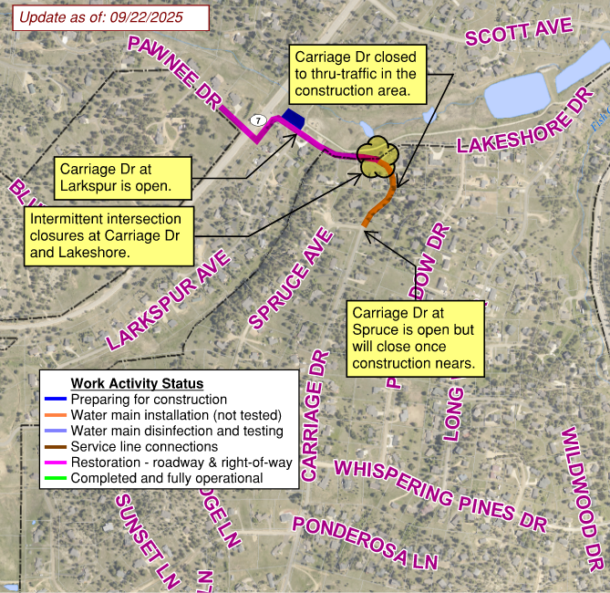 Work activity status map as of Sept. 22, 2025