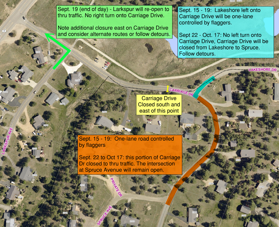 A neighborhood map visualizing the locations and dates describing previously in text.  