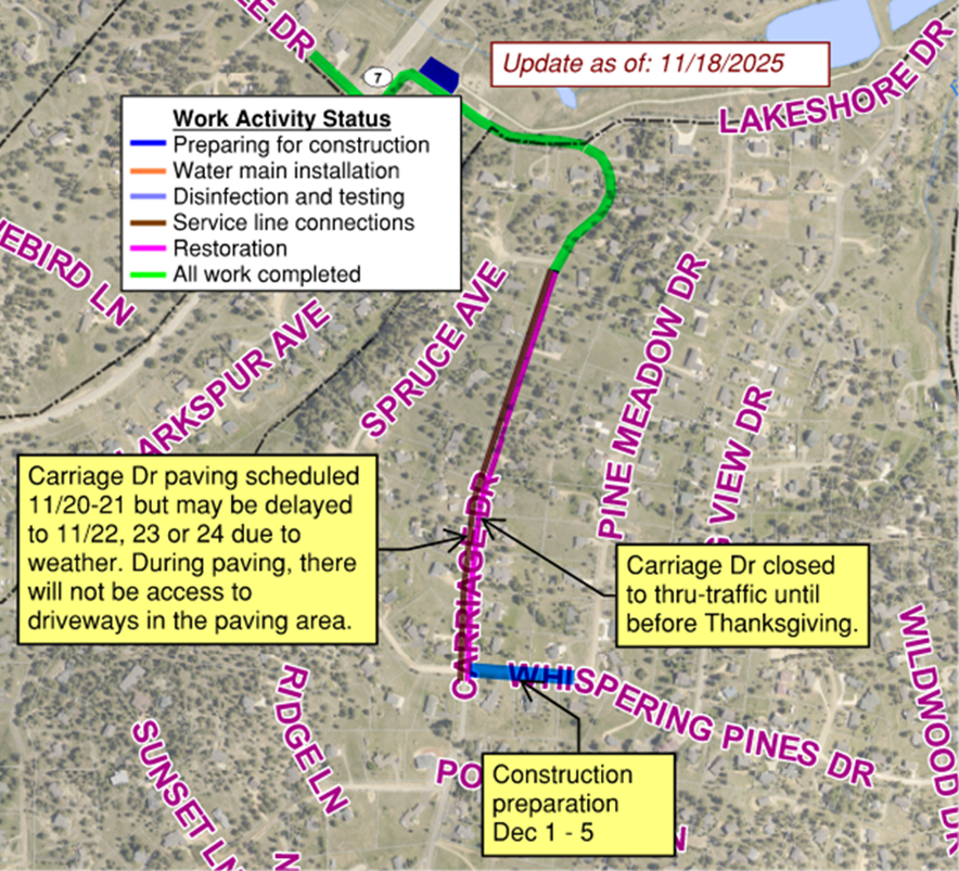 Updated traffic control map as of 11/18/2025.